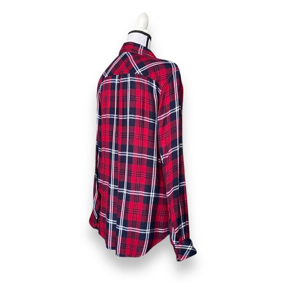 Rails Hunter Plaid Flannel Shirt S/M Cherry Red Navy White Button Long Sleeve - Picture 9 of 13